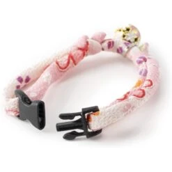 Necoichi Chirimen Sakura Breakaway Cat Collar With Bell -Meow Meals 183473 PT2. AC SS1800 V1644915748