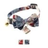 Necoichi Kabuki Charm Bow Tie Cotton Breakaway Cat Collar With Bell -Meow Meals 183481 MAIN. AC SS1800 V1575990496
