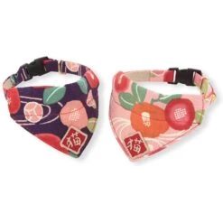 Necoichi Kimono Bandana Cotton Breakaway Cat Collar With Bell -Meow Meals 183489 PT5. AC SS1800 V1565879853