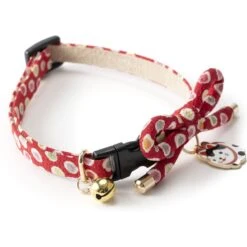 Necoichi ZEN Hariko Charm Cotton Breakaway Cat Collar With Bell -Meow Meals 183496 PT2. AC SS1800 V1565879882