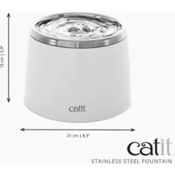 Catit Fresh & Clear Stainless Steel Top Cat Fountain, 64-oz -Meow Meals 191608 PT1. AC SS1800 V1628096470