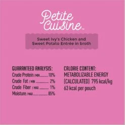 Petite Cuisine Sweet Ivy's Chicken & Sweet Potato Entrée In Broth Grain-Free Wet Cat Food, 2.8-oz Can, Case Of 24 -Meow Meals 200542 PT6. AC SS1800 V1571282069