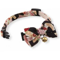 Necoichi Chirimen Kimono Bow Tie Breakaway Cat Collar With Bell -Meow Meals 205968 PT3. AC SS1800 V1606871530