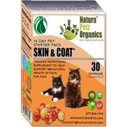 Natura Petz Organics Skin & Coat Starter Cat Supplement, 30 Count