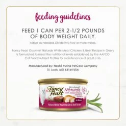 Fancy Feast Gourmet Naturals Natural White Meat Chicken & Beef Recipe In Gravy Canned Cat Food, 3-oz Can, Case Of 12 -Meow Meals 214805 PT8. AC SS1800 V1677103475