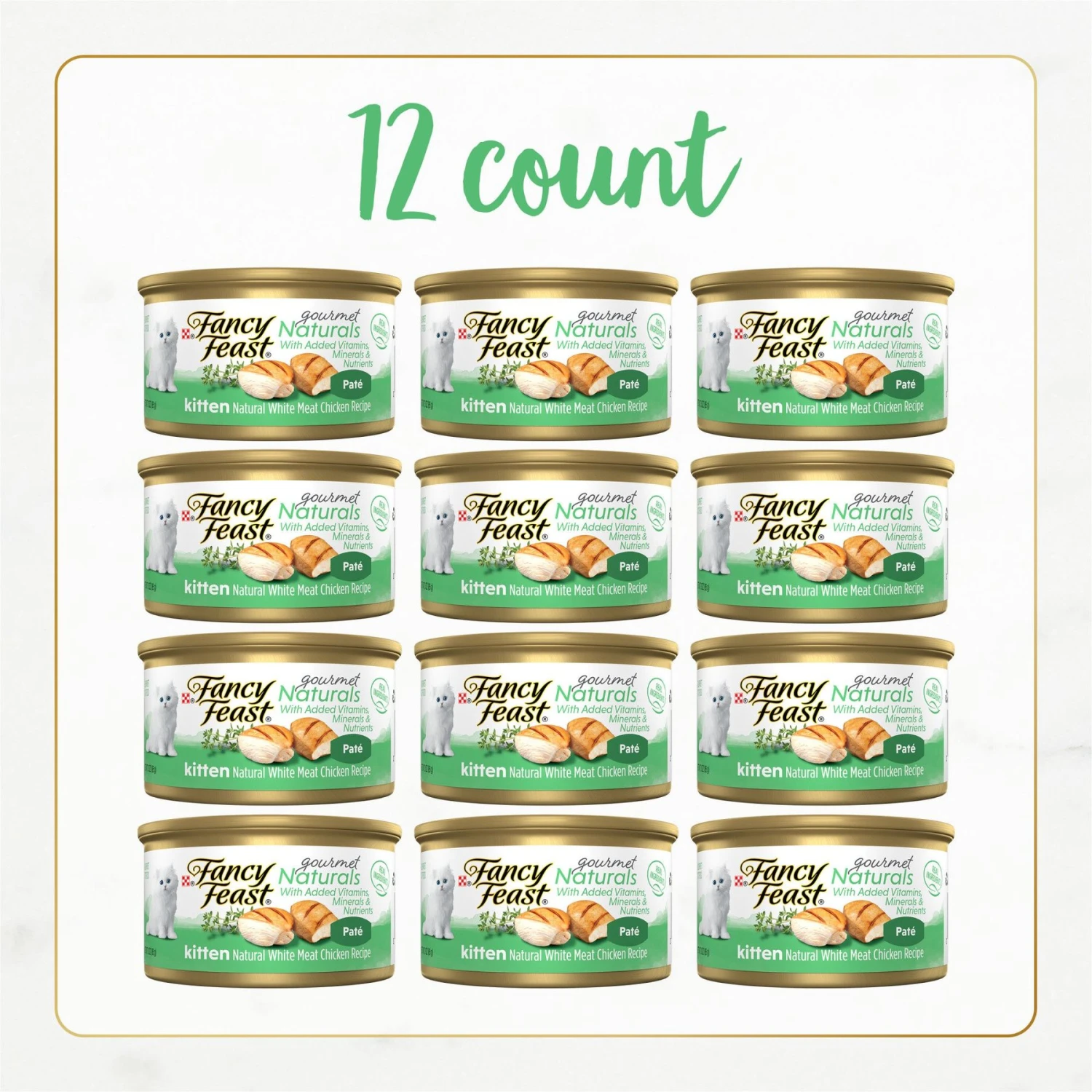 Fancy Feast Gourmet Naturals White Meat Chicken Recipe Grain-Free Pate Kitten Canned Cat Food, 3-oz Can, Case Of 12 4 Fancy Feast Gourmet Naturals White Meat Chicken Recipe Grain-Free Pate Kitten Canned Cat Food, 3-oz Can, Case Of 12 - Image 2