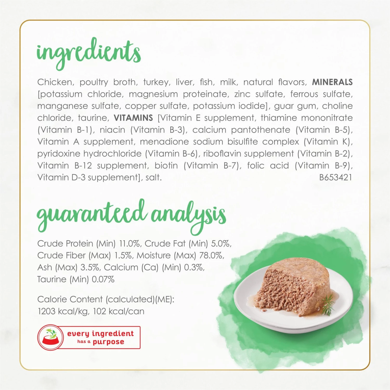 Fancy Feast Gourmet Naturals White Meat Chicken Recipe Grain-Free Pate Kitten Canned Cat Food, 3-oz Can, Case Of 12 8 Fancy Feast Gourmet Naturals White Meat Chicken Recipe Grain-Free Pate Kitten Canned Cat Food, 3-oz Can, Case Of 12 - Image 6