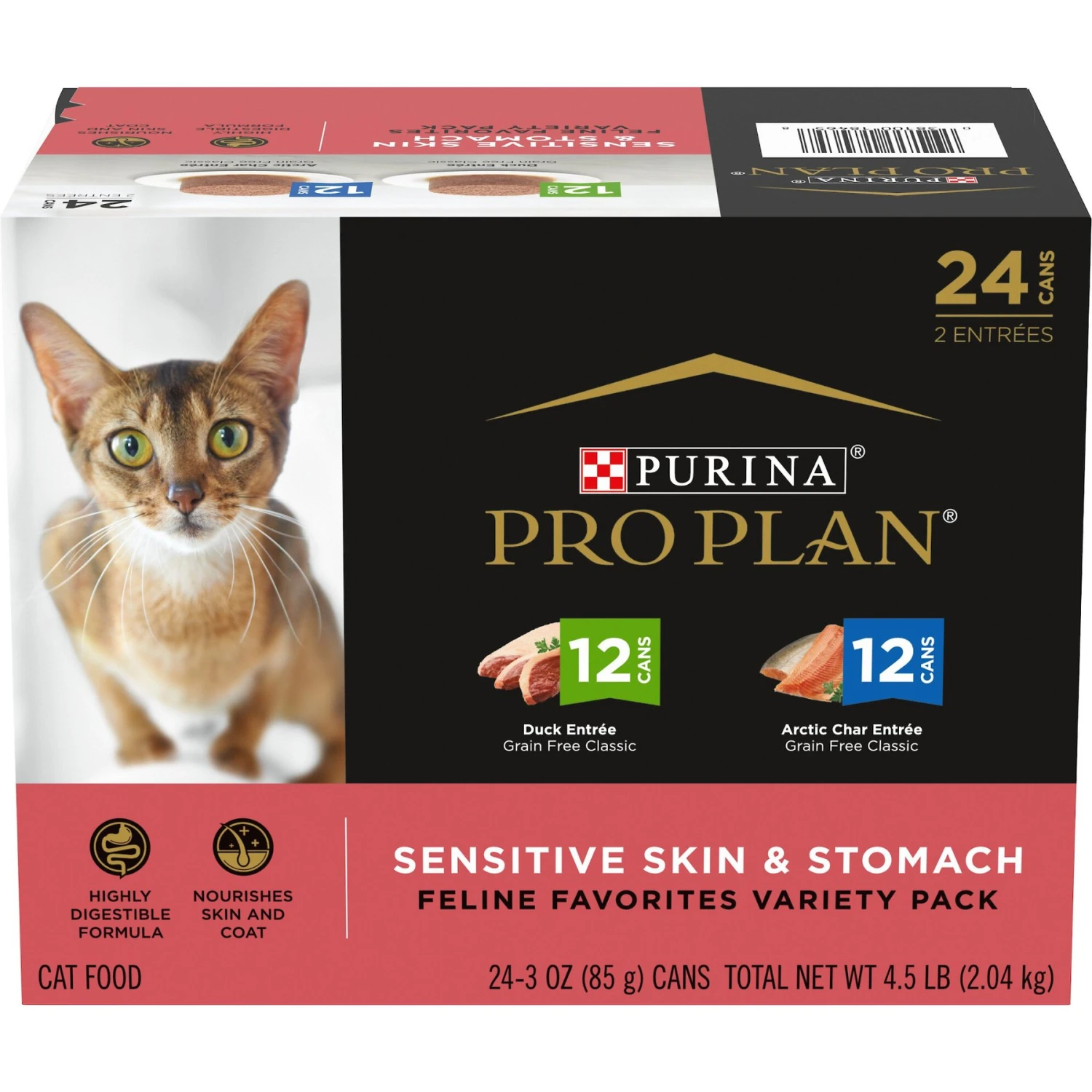 Purina Pro Plan Focus Sensitive Skin & Stomach Duck & Arctic Char Variety Pack Canned Cat Food, 3-oz Can, Case Of 24 3 Purina Pro Plan Focus Sensitive Skin & Stomach Duck & Arctic Char Variety Pack Canned Cat Food, 3-oz Can, Case Of 24