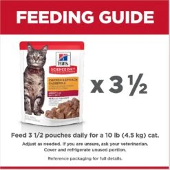 Hill's Science Diet Adult Chicken & Spinach Casserole Recipe Cat Food, 2.8-oz Pouch, Case Of 24 -Meow Meals 218067 PT7. AC SS1800 V1598157088