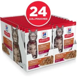Hill's Science Diet Adult Turkey & Liver Casserole Recipe Cat Food, 2.8-oz Pouch, Case Of 24 -Meow Meals 218069 PT2. AC SS1800 V1581441187