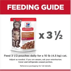 Hill's Science Diet Adult Turkey & Liver Casserole Recipe Cat Food, 2.8-oz Pouch, Case Of 24 -Meow Meals 218069 PT7. AC SS1800 V1598150479
