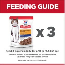 Hill's Science Diet Adult 7+ Tender Chicken Recipe Cat Food, 2.8-oz Pouch, Case Of 24 -Meow Meals 218071 PT7. AC SS1800 V1598151988