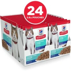 Hill's Science Diet Adult 7+ Tender Tuna Recipe Cat Food, 2.8-oz Pouch, Case Of 24 -Meow Meals 218073 PT2. AC SS1800 V1581441181
