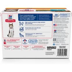 Hill's Science Diet Adult 7+ Tender Dinner Variety Pack Cat Food, 2.8-oz Pouch, Case Of 12 -Meow Meals 218077 PT1. AC SS1800 V1581441178