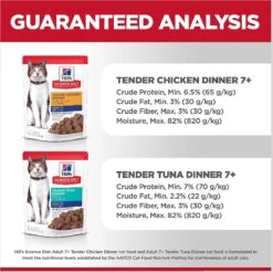 Hill's Science Diet Adult 7+ Tender Dinner Variety Pack Cat Food, 2.8-oz Pouch, Case Of 12 -Meow Meals 218077 PT6. AC SS1800 V1598142088