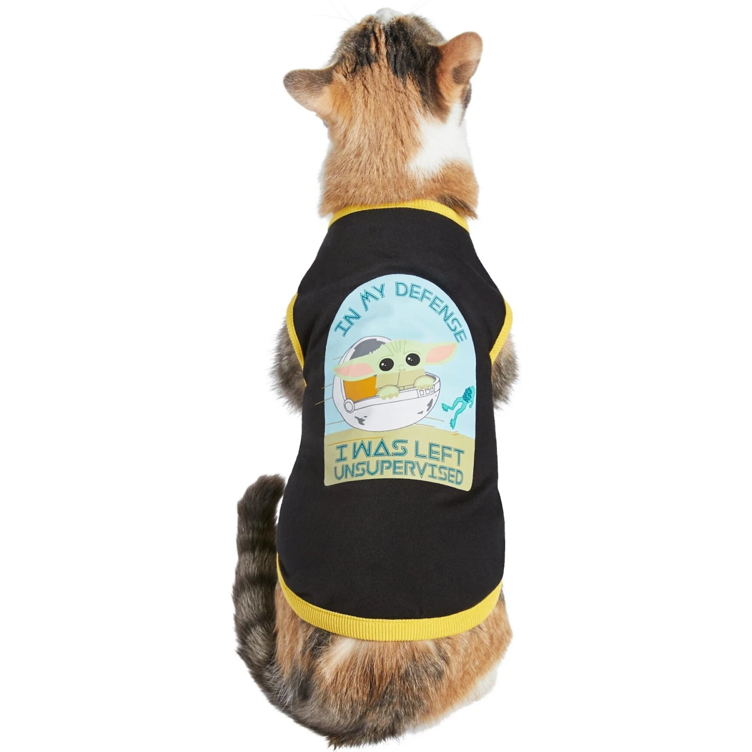 STAR WARS THE MANDALORIAN GROGU "Left Unsupervised" Dog & Cat T-Shirt 5 STAR WARS THE MANDALORIAN GROGU "Left Unsupervised" Dog & Cat T-Shirt - Image 3