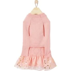 Frisco Cable Knit Dog & Cat Sweater Dress -Meow Meals 223706 PT4. AC SS1800 V1599055287