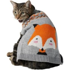 Frisco Fox Dog & Cat Sweater -Meow Meals 223811 PT2. AC SS1800 V1599408379