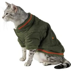 Frisco Mediumweight Insulated Quilted Bomber Dog & Cat Coat -Meow Meals 223977 PT2. AC SS1800 V1608820392