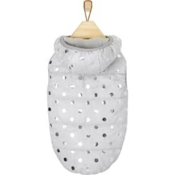 Frisco Mediumweight Silver Polka Dotted Insulated Dog & Cat Coat -Meow Meals 224017 PT3. AC SS1800 V1600728075