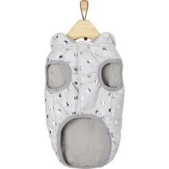 Frisco Mediumweight Silver Polka Dotted Insulated Dog & Cat Coat -Meow Meals 224017 PT4. AC SS1800 V1600732878