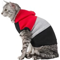 Frisco Colorblock Dog & Cat Sleeveless Hoodie -Meow Meals 224263 PT3. AC SS1800 V1637677889