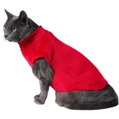 Frisco Lightweight Stretchy Dog & Cat Fleece Vest -Meow Meals 224323 PT2. AC SS1800 V1599829274