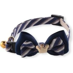 Necoichi Regal Crown Cotton Breakaway Cat Collar With Bell