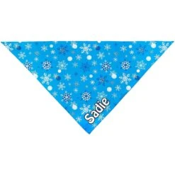 Frisco Blue Snowflakes Personalized Dog & Cat Bandana -Meow Meals 242803 PT3. AC SS1800 V1618507971