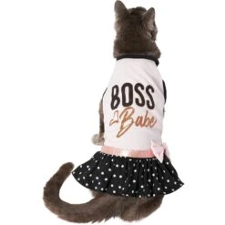 Frisco Boss Babe Dog & Cat Dress -Meow Meals 248674 PT3. AC SS1800 V1633074669
