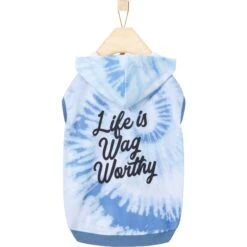 Frisco Life Is Wag Worthy Tiedye Print Dog & Cat Hoodie -Meow Meals 249094 PT3. AC SS1800 V1614658652