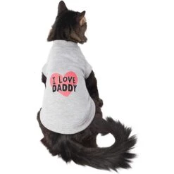 Frisco I Love Daddy Dog & Cat T-Shirt, Gray -Meow Meals 249263 PT2. AC SS1800 V1624616254