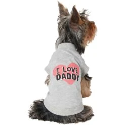 Frisco I Love Daddy Dog & Cat T-Shirt, Gray -Meow Meals 249263 PT3. AC SS1800 V1624618359