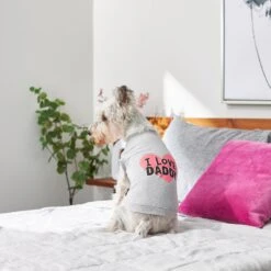 Frisco I Love Daddy Dog & Cat T-Shirt, Gray -Meow Meals 249263 PT7. AC SS1800 V1614284197