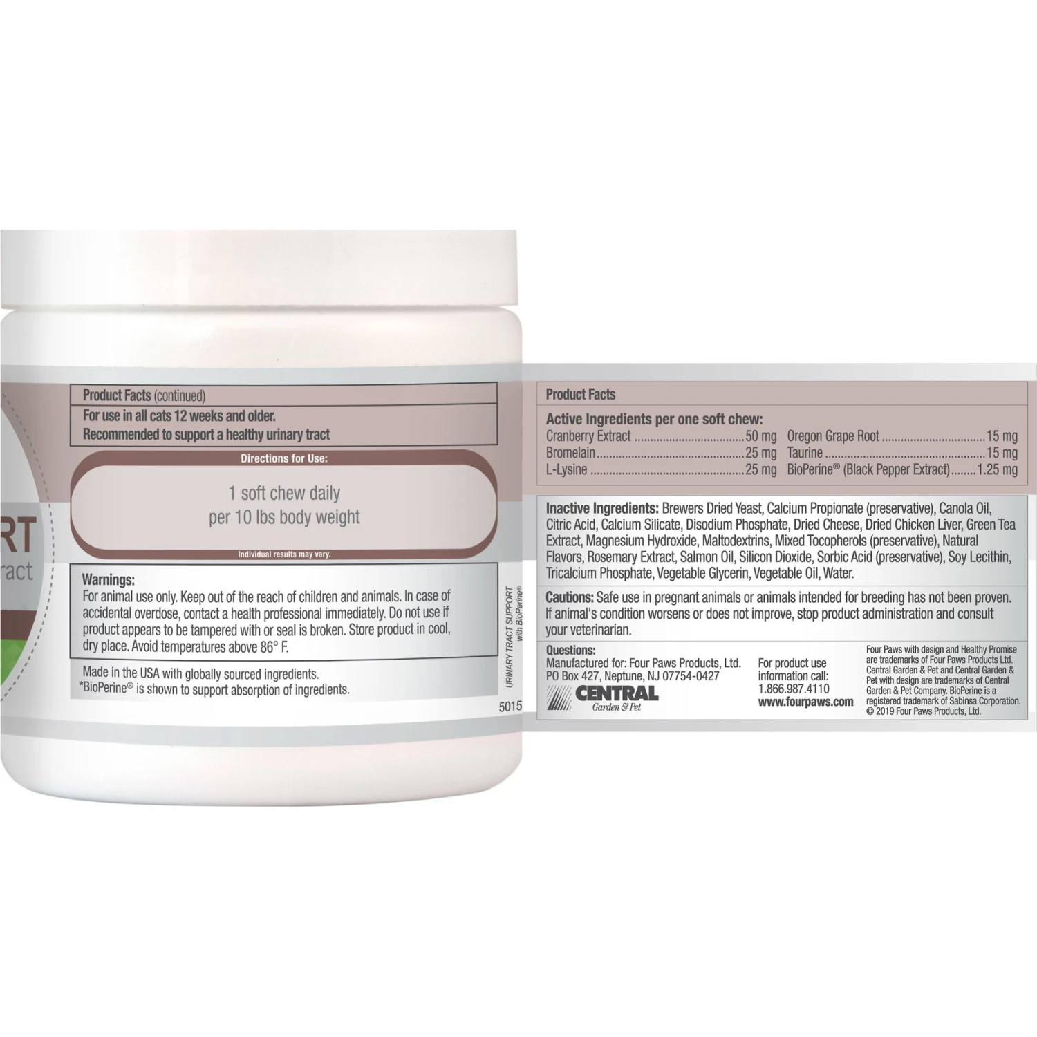 Four Paws Healthy Promise Soft Chews Urinary Tract Cat Supplement, 110 Count 4 Four Paws Healthy Promise Soft Chews Urinary Tract Cat Supplement, 110 Count - Image 2