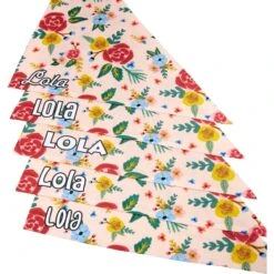 Frisco Floral Personalized Dog & Cat Bandana -Meow Meals 254255 PT4. AC SS1800 V1618508284