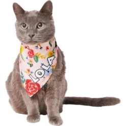 Frisco Floral Personalized Dog & Cat Bandana -Meow Meals 254255 PT7. AC SS1800 V1618507948