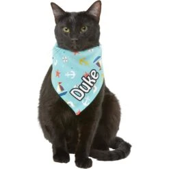 Frisco Nautical Personalized Dog & Cat Bandana -Meow Meals 258762 PT7. AC SS1800 V1619558224
