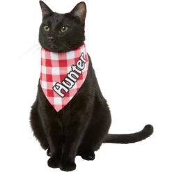 Frisco Gingham Personalized Dog & Cat Bandana -Meow Meals 258775 PT7. AC SS1800 V1619558565
