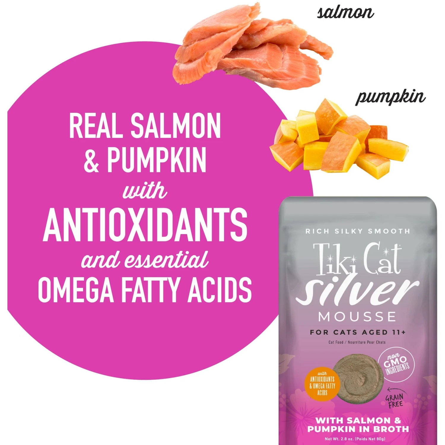 Tiki Cat Luau Velvet Mousse Salmon & Pumpkin In Broth Senior Wet Cat Food, 2.8-oz, Case Of 12 6 Tiki Cat Luau Velvet Mousse Salmon & Pumpkin In Broth Senior Wet Cat Food, 2.8-oz, Case Of 12 - Image 4