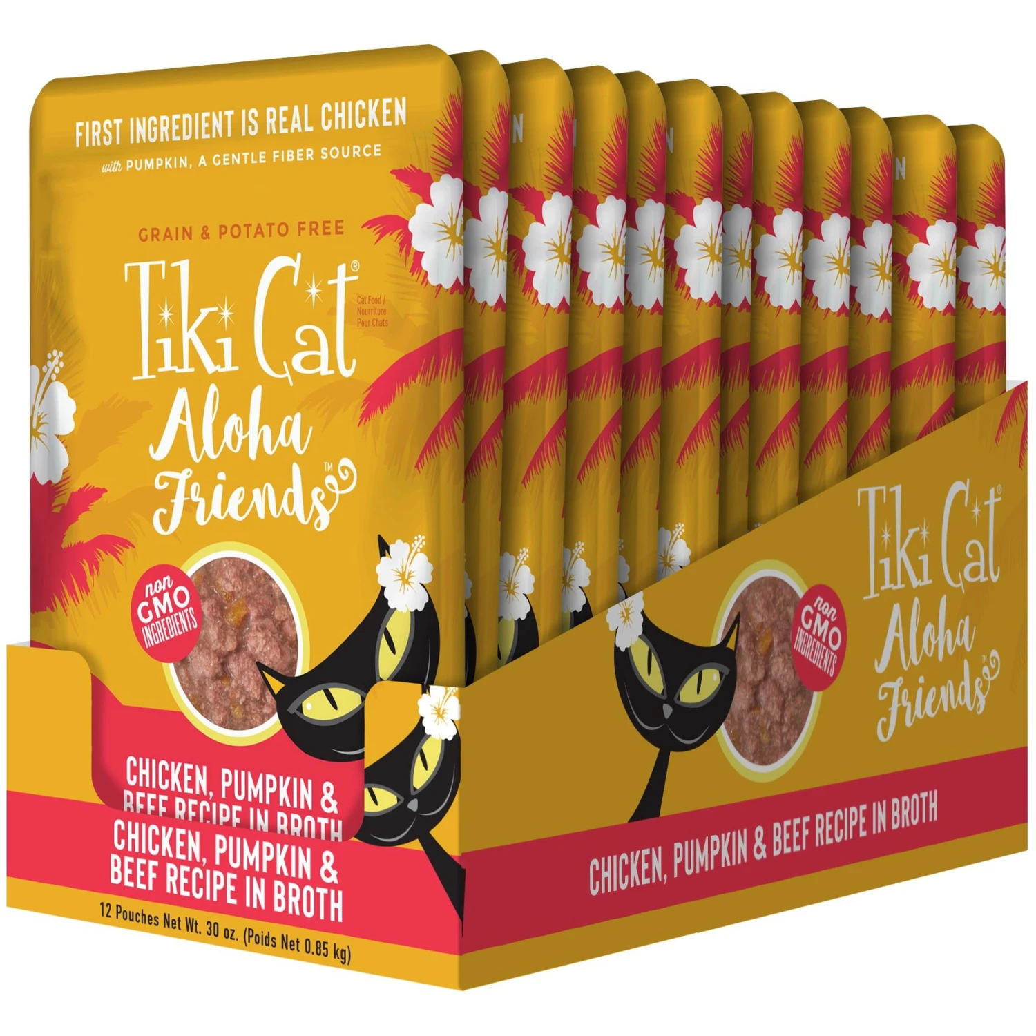 Tiki Cat Aloha Friends Chicken, Pumpkin & Beef Recipe In Broth Grain-Free Wet Cat Food 4 Tiki Cat Aloha Friends Chicken, Pumpkin & Beef Recipe In Broth Grain-Free Wet Cat Food - Image 2