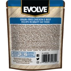 Evolve Chicken & Beef Recipe In Gravy Grain-Free Wet Pouch Cat Food, 3-oz Pouch, Case Of 24 12 Evolve Chicken & Beef Recipe In Gravy Grain-Free Wet Pouch Cat Food, 3-oz Pouch, Case Of 24 -Meow Meals 262858 PT1. AC SS1800 V1606863126