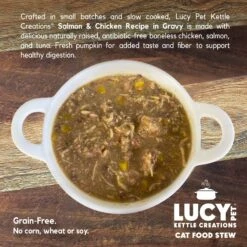 Lucy Pet Products Kettle Creations Salmon & Chicken Recipe In Gravy Wet Cat Food, 2.47-oz Can, Case Of 12 -Meow Meals 263496 PT3. AC SS1800 V1607439784