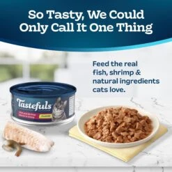 Blue Buffalo Tastefuls Fish & Shrimp Entrée In Gravy Flaked Wet Cat Food -Meow Meals 264529 PT2. AC SS1800 V1630735313