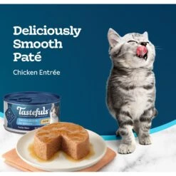Blue Buffalo Tastefuls Chicken Entrée Kitten Pate Wet Cat Food, 3-oz Can, Case Of 24 -Meow Meals 264533 PT3. AC SS1800 V1630736785