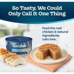 Blue Buffalo Tastefuls Chicken Entrée Mature Cats Pate Wet Cat Food, 3-oz Can, Case Of 24 -Meow Meals 264535 PT2. AC SS1800 V1630731725
