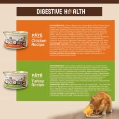 Wellness CORE Digestive Health Chicken & Turkey Pate Variety Pack Grain-Free Wet Cat Food -Meow Meals 264904 PT8. AC SS1800 V1640205395