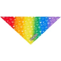 Frisco Rainbow Hearts Personalized Dog & Cat Bandana -Meow Meals 267539 PT2. AC SS1800 V1632687993