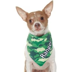 Frisco Green Camo Personalized Dog & Cat Bandana -Meow Meals 267563 PT7. AC SS1800 V1623182085