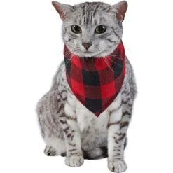 Red Buffalo Plaid Dog & Cat Bandana -Meow Meals 267899 PT3. AC SS1800 V1637727460